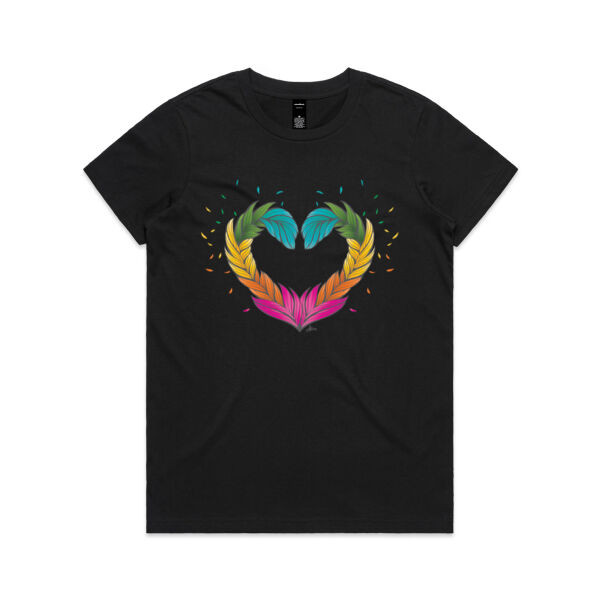 Feather Heart - AS Colour Womens Maple Tee Thumbnail