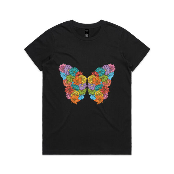 Flower Butterfly - AS Colour Womens Maple Tee Thumbnail